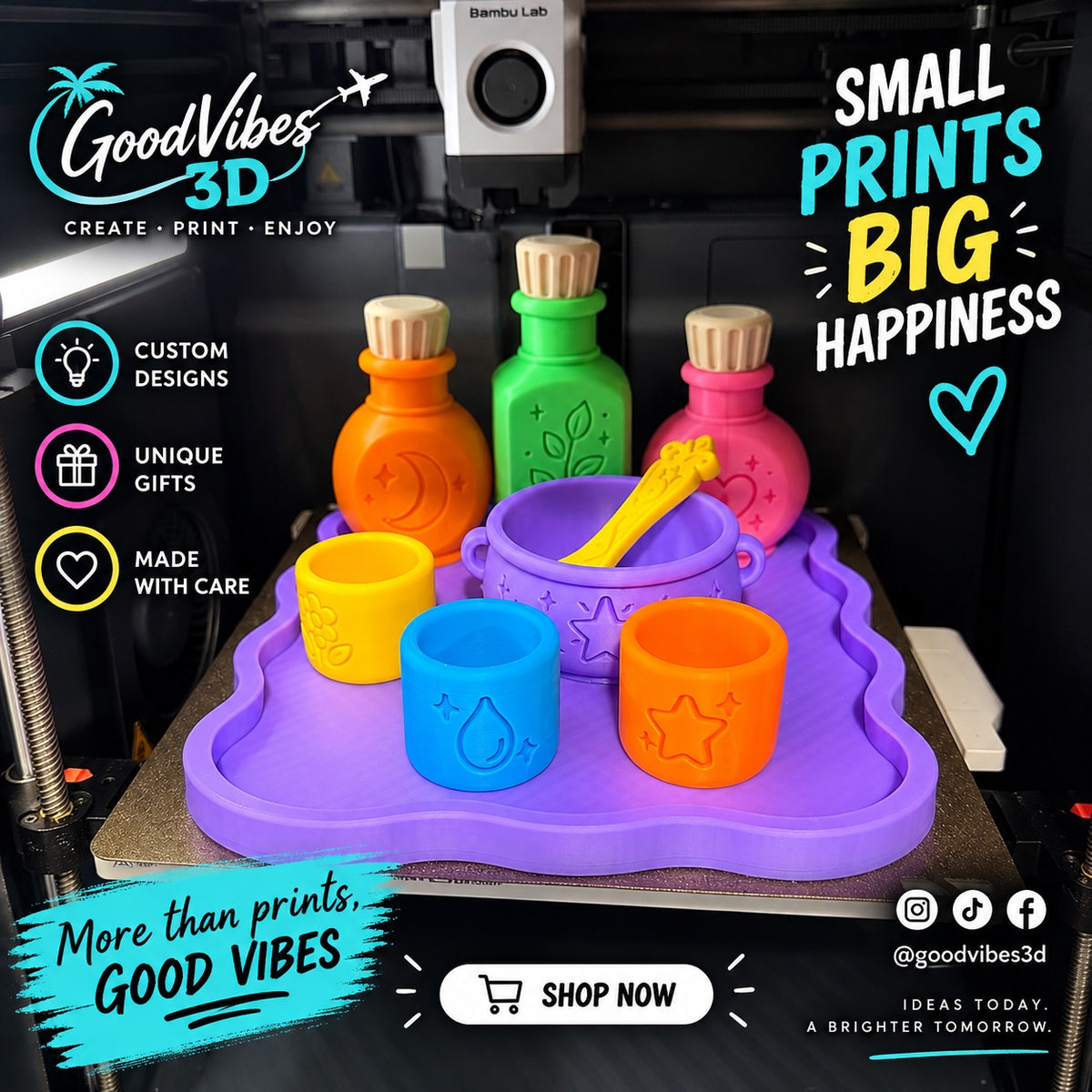 Good Vibes Magic Potion Sensory Play Set - colorful 3D printed sensory activity set