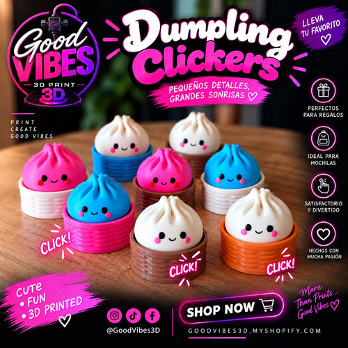 GoodVibes3D Dumpling Clickers - cute 3D printed fidget toys